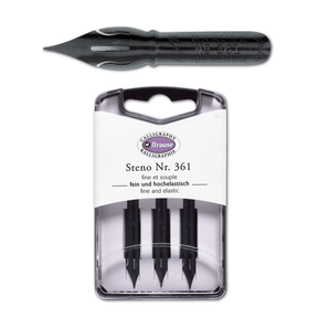 Exaclair - Brause Calligraphy Nib 361 Steno/Blue Pumpkin - Box of 3 - The Merri Artist - merriartist.com