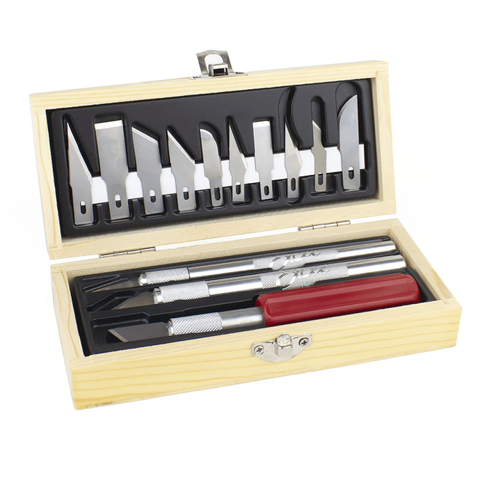 Excel Hobby Knife Set in Wooden Box - The Merri Artist - merriartist.com