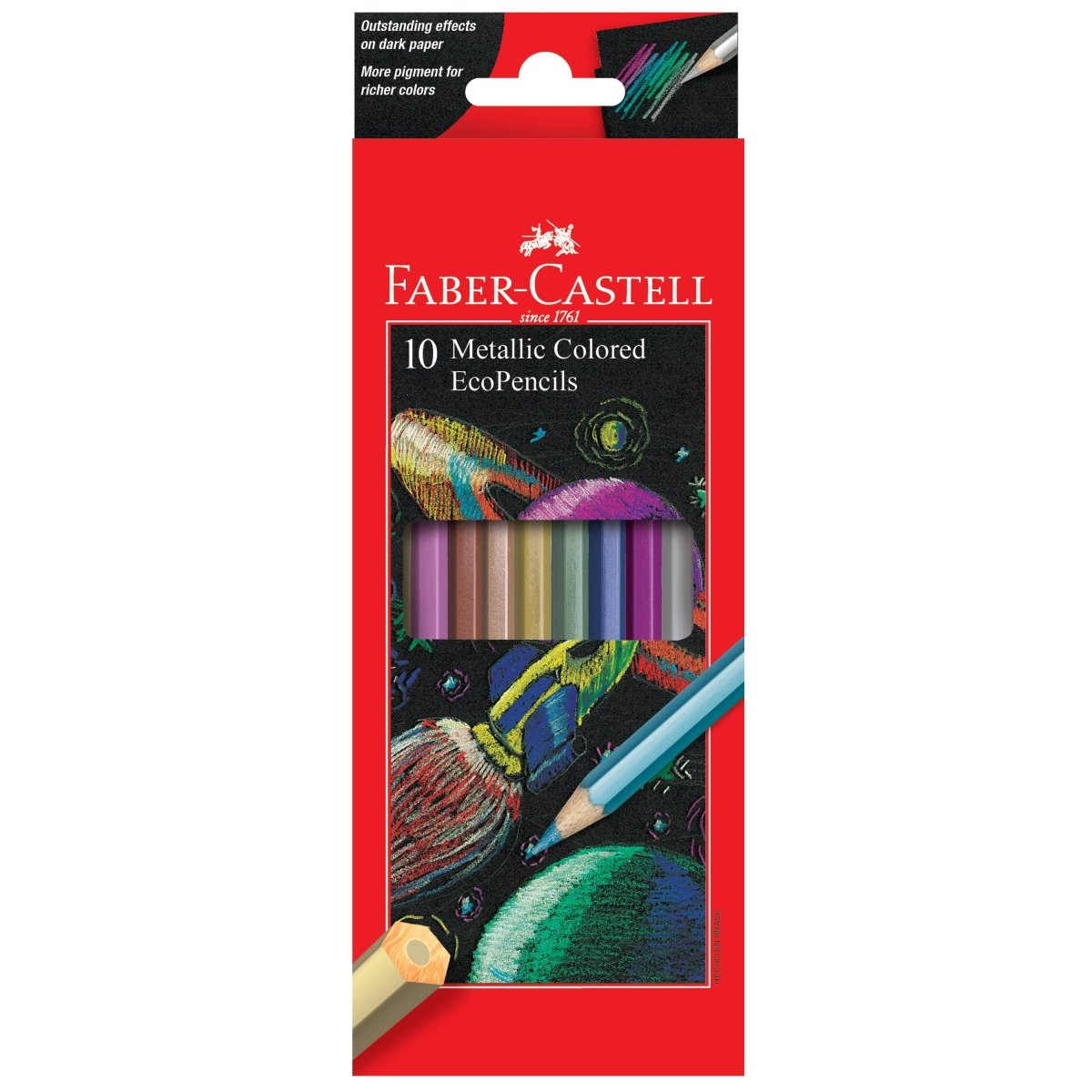 Faber - Castell / Creativity for Kids - 10 Count Metallic Color Pencils Set for Kids EcoPencils - The Merri Artist - merriartist.com