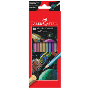 Faber - Castell / Creativity for Kids - 10 Count Metallic Color Pencils Set for Kids EcoPencils - The Merri Artist - merriartist.com