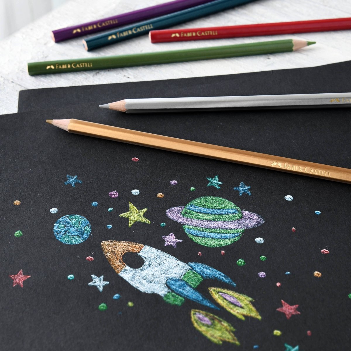 Faber - Castell / Creativity for Kids - 10 Count Metallic Color Pencils Set for Kids EcoPencils - The Merri Artist - merriartist.com