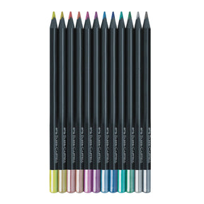 Faber - Castell / Creativity for Kids - Black Edition Metallic Color Pencils 12 Count Set - The Merri Artist - merriartist.com