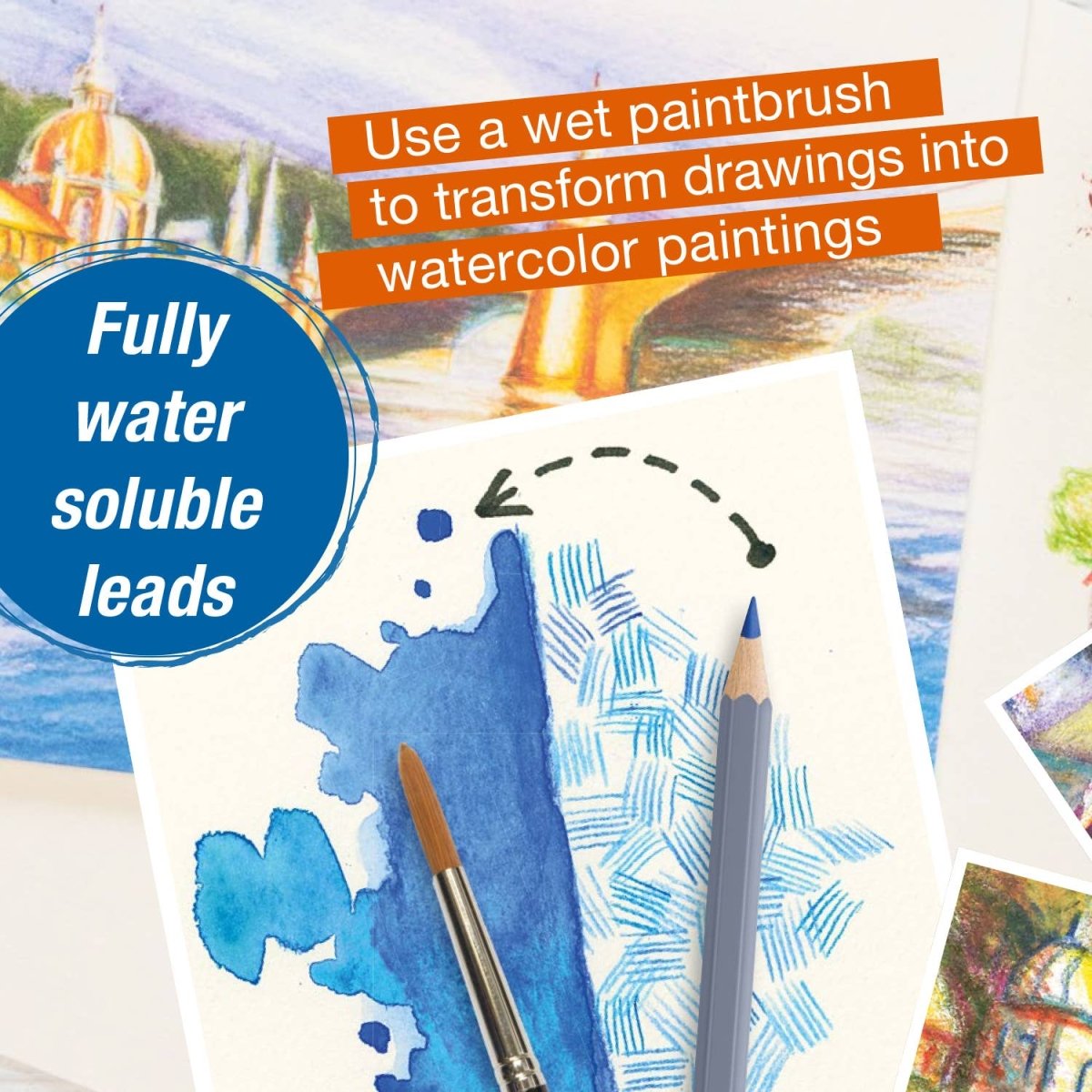 Faber - Castell / Creativity for Kids - Goldfaber Aqua Watercolor Pencils, Box of 12 Pastel Colors - The Merri Artist - merriartist.com