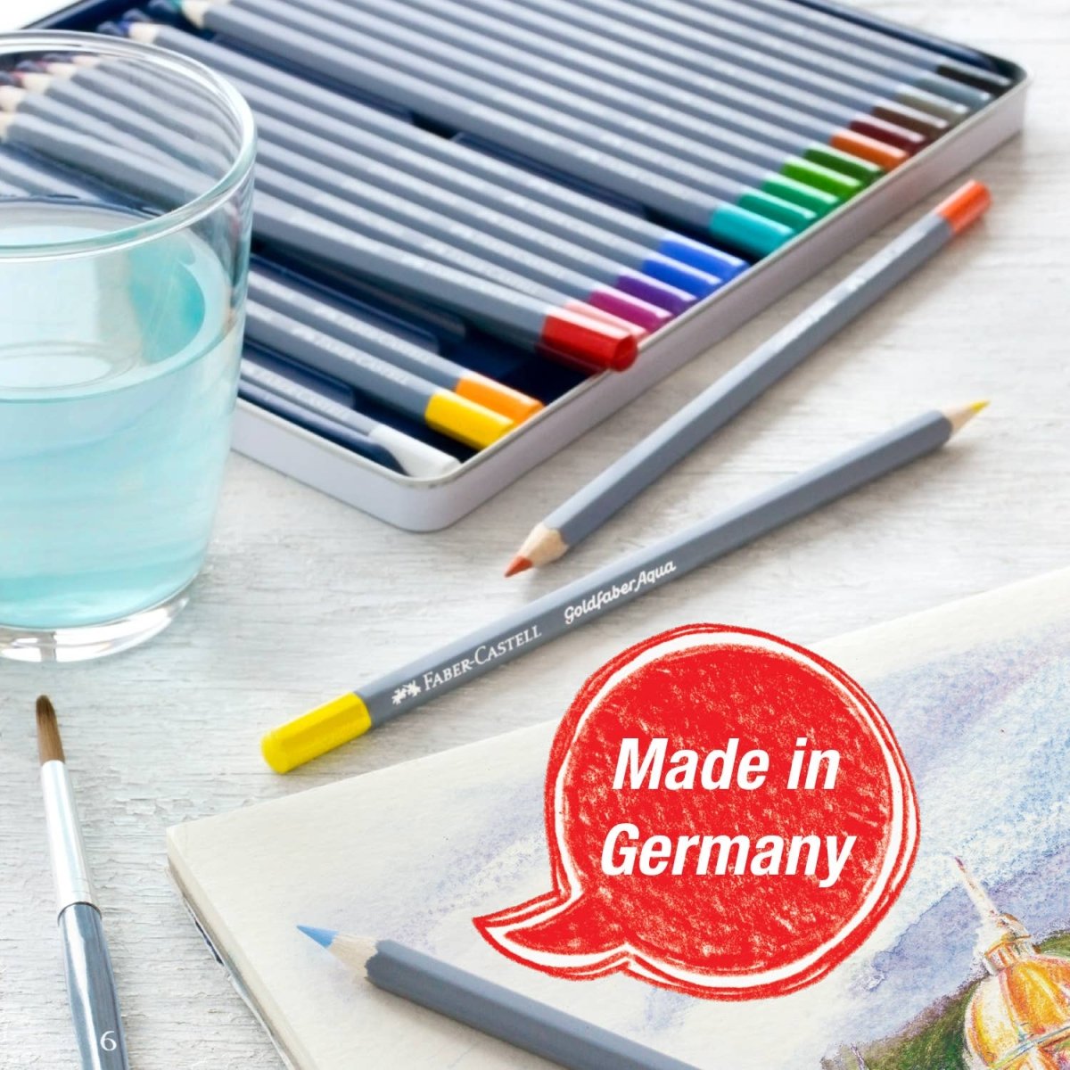 Faber - Castell / Creativity for Kids - Goldfaber Aqua Watercolor Pencils, Box of 12 Pastel Colors - The Merri Artist - merriartist.com
