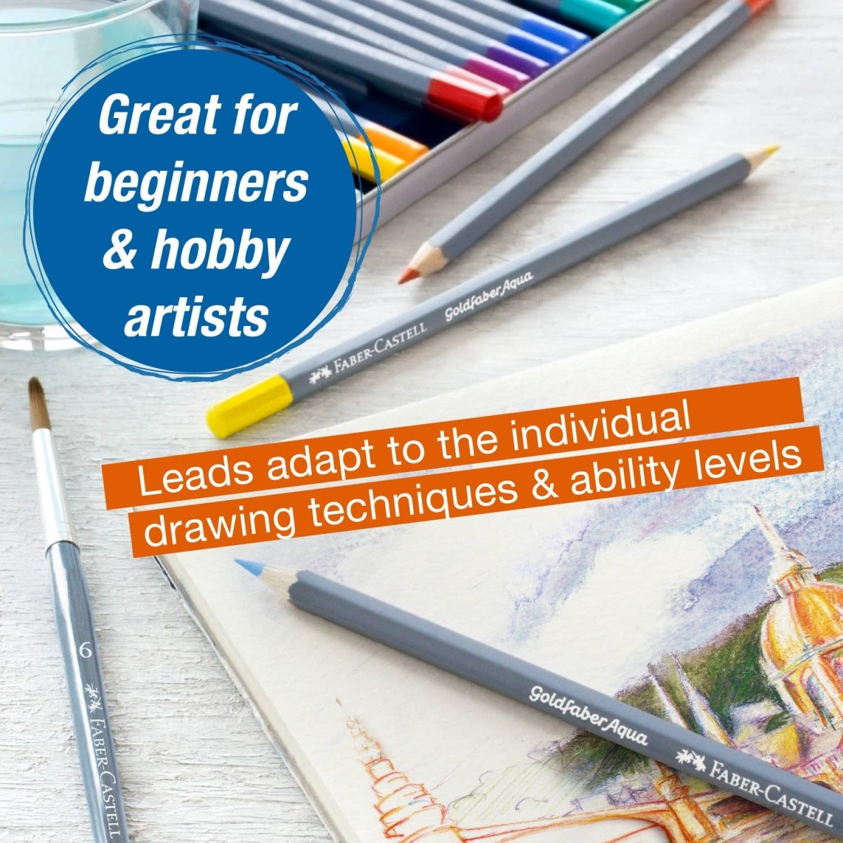 Faber - Castell / Creativity for Kids - Goldfaber Aqua Watercolor Pencils, Box of 24 - The Merri Artist - merriartist.com