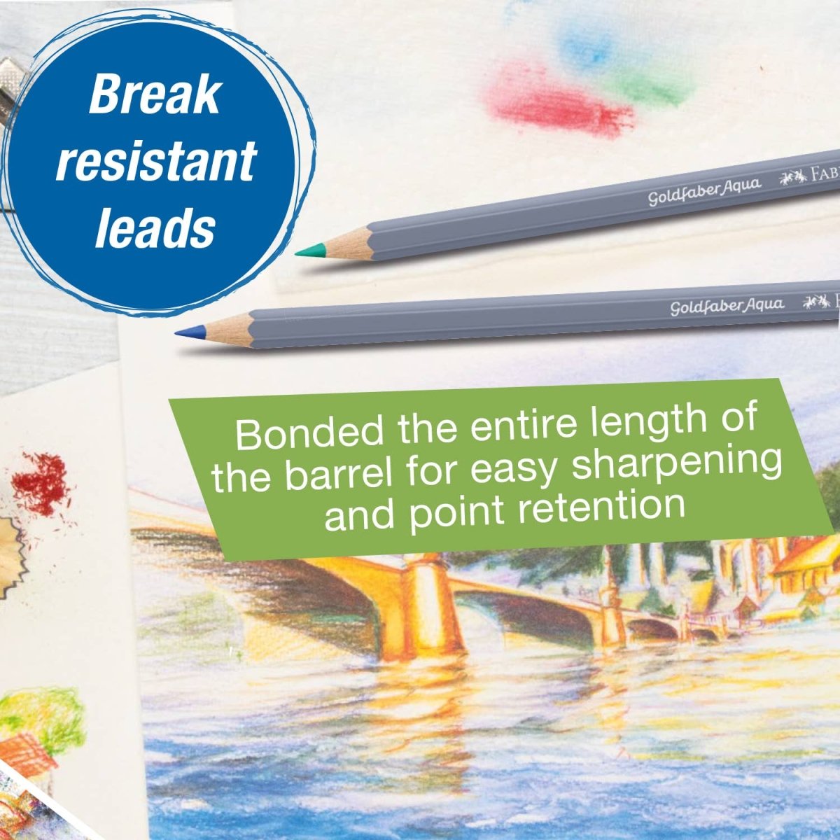 Faber - Castell Goldfaber Aqua Watercolor Pencils, Box of 48 - The Merri Artist - merriartist.com