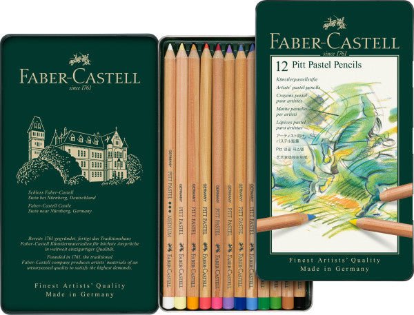 Faber - Castell PITT Pastel Pencil Set of 12 - The Merri Artist - merriartist.com