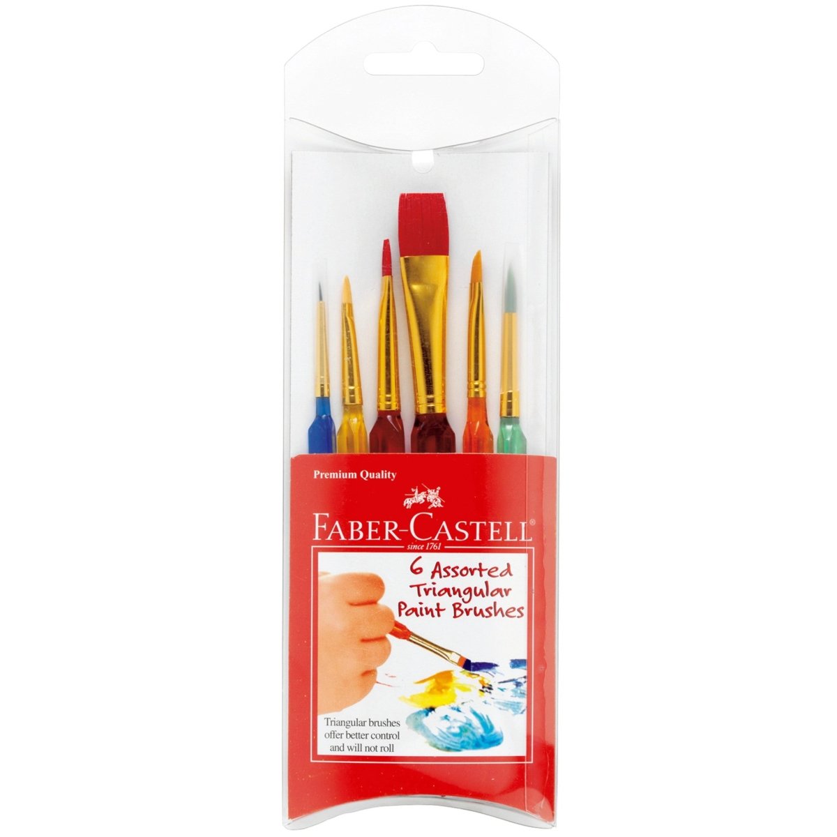 Faber - Castell Triangular Paintbrushes, Assorted Sizes - Set of 6 - The Merri Artist - merriartist.com