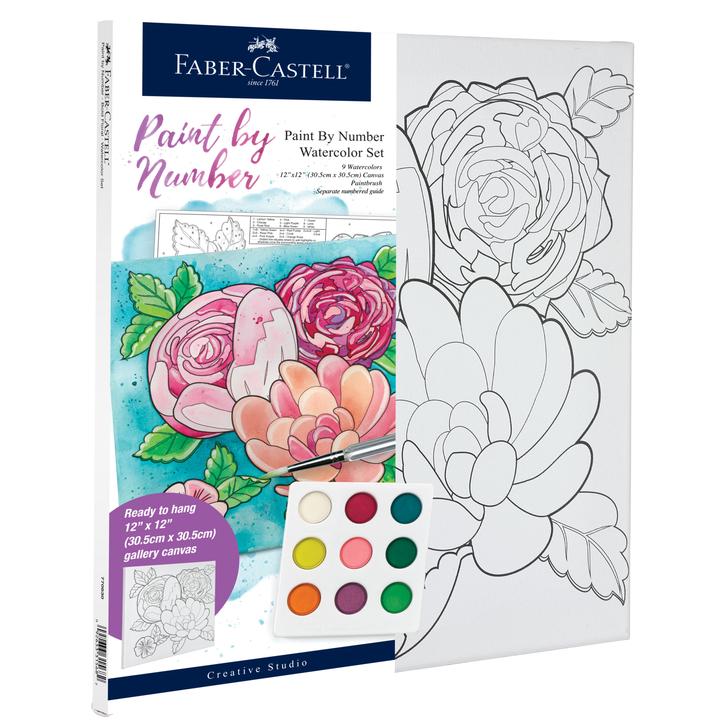 Faber Castell Watercolor Paint by Number: Bold Floral - The Merri Artist - merriartist.com