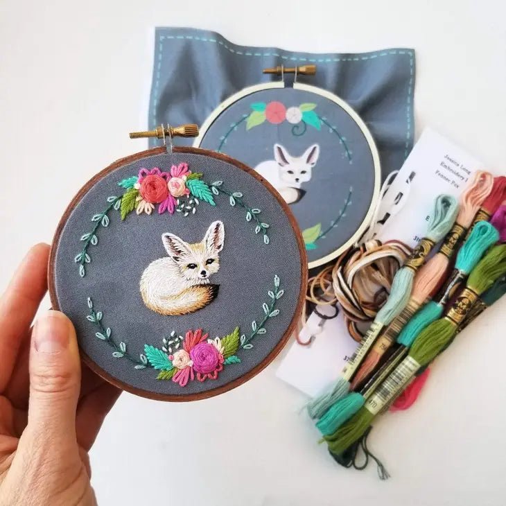 Fennec Fox Embroidery Kit - The Merri Artist - merriartist.com