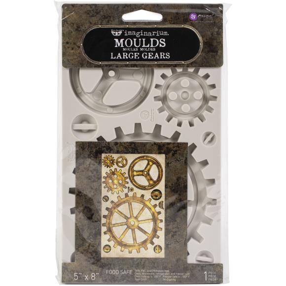 FINNABAIR DEC Silicone Mold 5 inch X 8 inch X .32 inch - Large Gears - The Merri Artist - merriartist.com