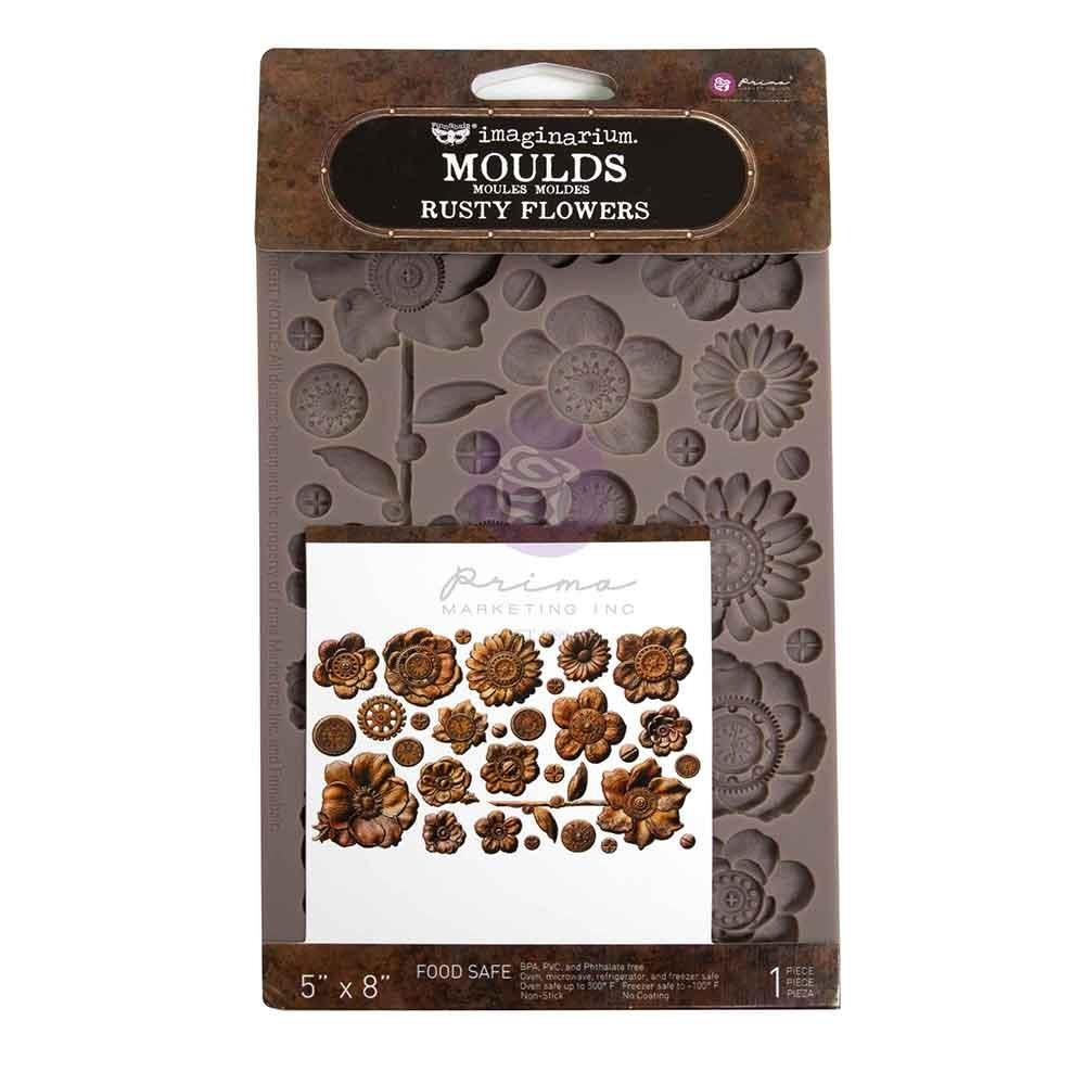 Finnabair Decor Silicone Molds 5"x8"x8mm - Rusty Flowers - The Merri Artist - merriartist.com