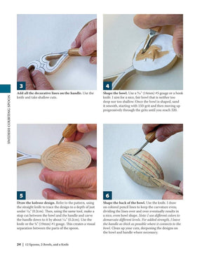 Fox Chapel Publishing - 12 Spoons 2 Bowls and a Knife - 15 Step - by - Step Projects - The Merri Artist - merriartist.com