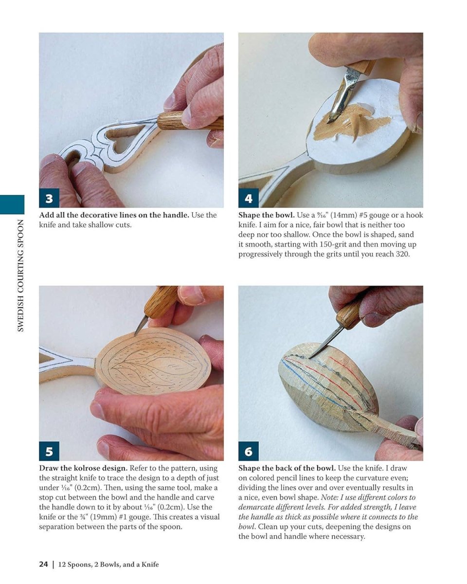Fox Chapel Publishing - 12 Spoons 2 Bowls and a Knife - 15 Step - by - Step Projects - The Merri Artist - merriartist.com