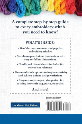 Fox Chapel Publishing - Hand Embroidery Stitches At - A - Glance - Carry - Along Guide - The Merri Artist - merriartist.com