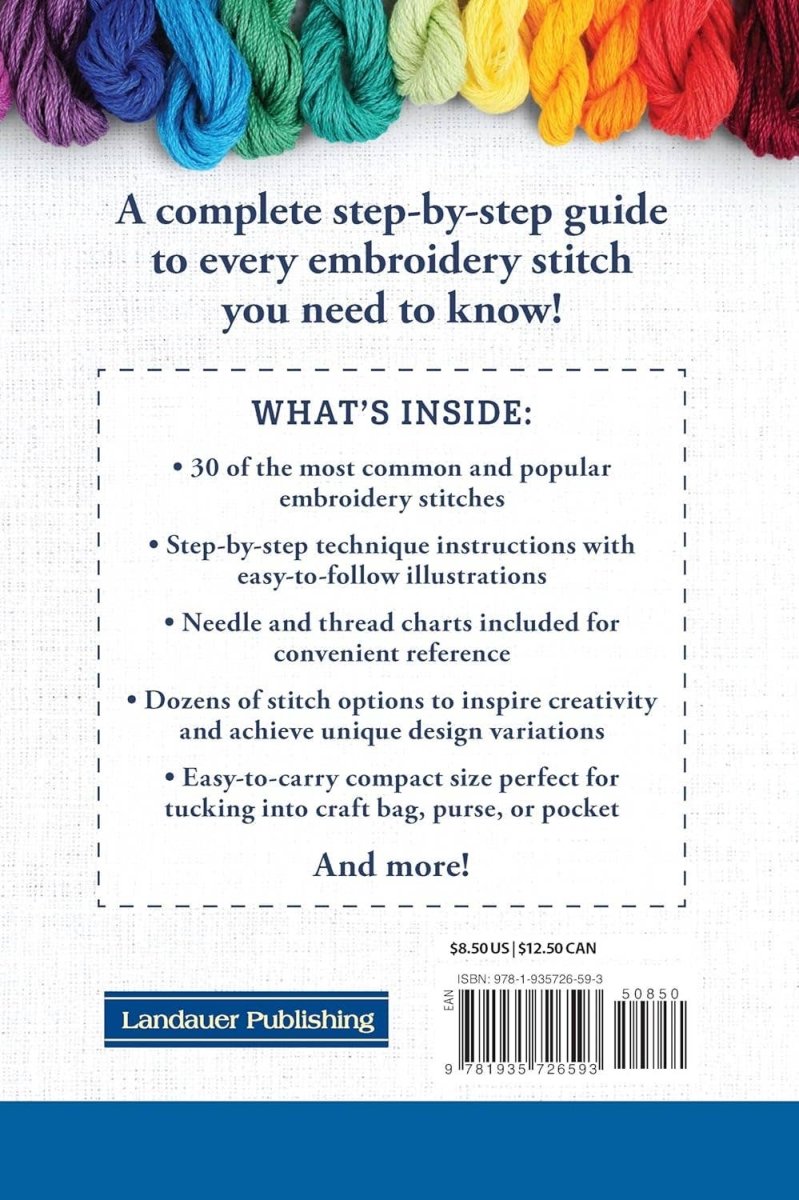 Fox Chapel Publishing - Hand Embroidery Stitches At - A - Glance - Carry - Along Guide - The Merri Artist - merriartist.com