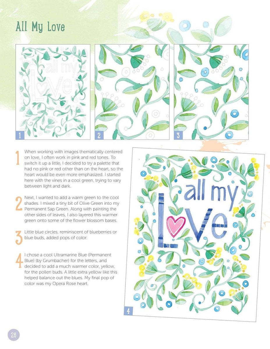 Fox Chapel Publishing - Just Add Watercolor Happy Thoughts - Easy Beginner Guide - The Merri Artist - merriartist.com