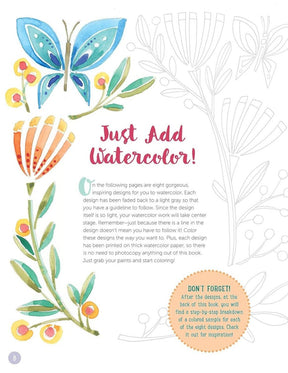 Fox Chapel Publishing - Just Add Watercolor Happy Thoughts - Easy Beginner Guide - The Merri Artist - merriartist.com