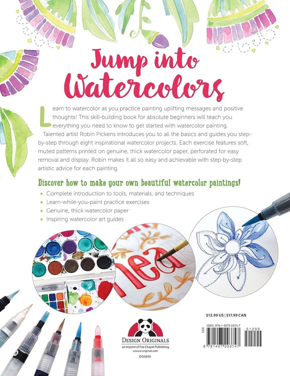 Fox Chapel Publishing - Just Add Watercolor Happy Thoughts - Easy Beginner Guide - The Merri Artist - merriartist.com
