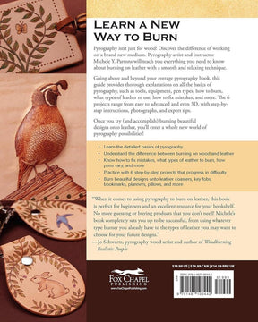 Fox Chapel Publishing - Leather Pyrography - A Beginner's Guide to Burning Designs - The Merri Artist - merriartist.com
