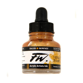 FW Acrylic Ink - 1 fl oz - Gold - The Merri Artist - merriartist.com