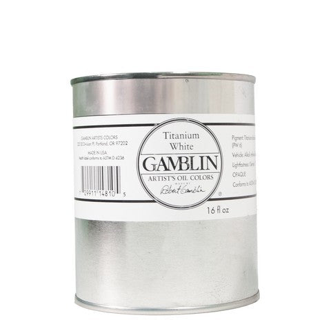 Gamblin Artist's Oil Colors Titanium White 16 oz. can - The Merri Artist - merriartist.com
