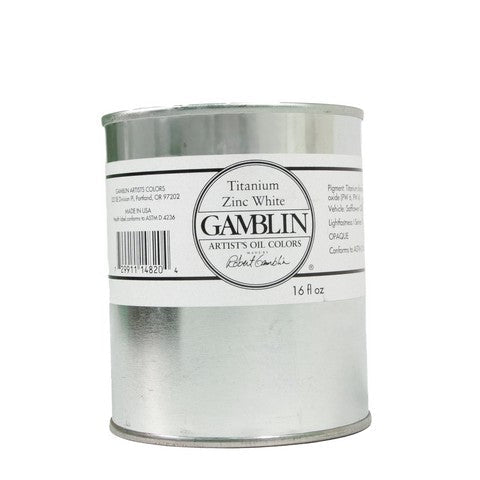 Gamblin Artist's Oil Colors Titanium - zinc White 16 oz. can - The Merri Artist - merriartist.com