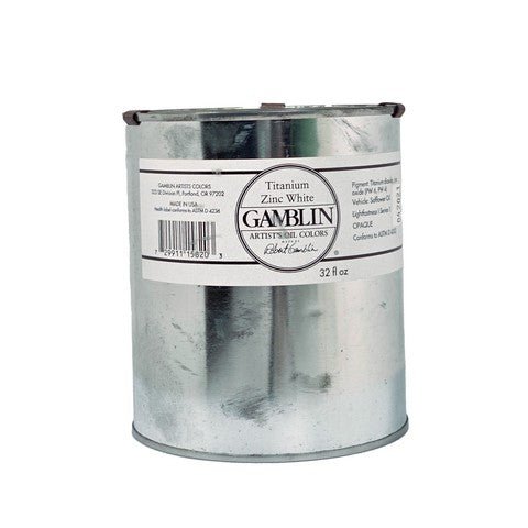 Gamblin Artist's Oil Colors Titanium - Zinc White 32 oz. (quart) - The Merri Artist - merriartist.com