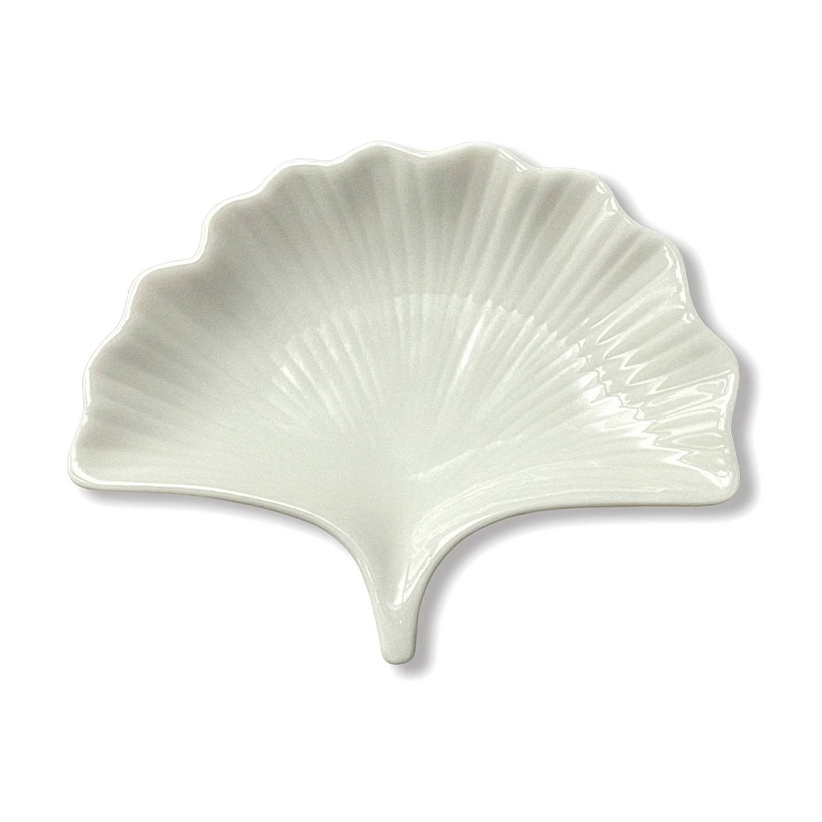 Ginkgo Leaf White Ceramic Paint Palette - The Merri Artist - merriartist.com