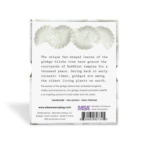 Ginkgo Leaf White Ceramic Paint Palette - The Merri Artist - merriartist.com