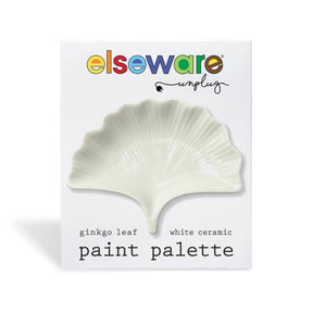 Ginkgo Leaf White Ceramic Paint Palette - The Merri Artist - merriartist.com