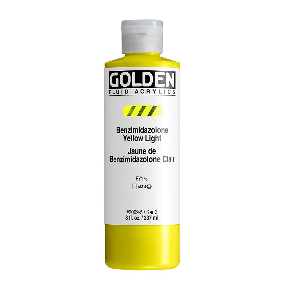 Golden Fluid Acrylic Benzimidazolone Yellow Light 8 oz - The Merri Artist - merriartist.com