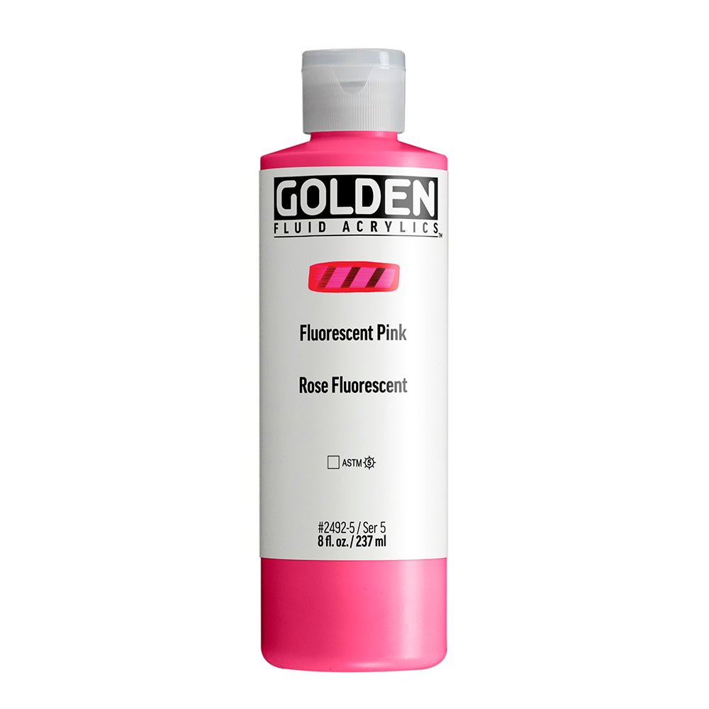 Golden Fluid Acrylic Fluorescent Pink 8 fl. oz. / 237 ml - The Merri Artist - merriartist.com