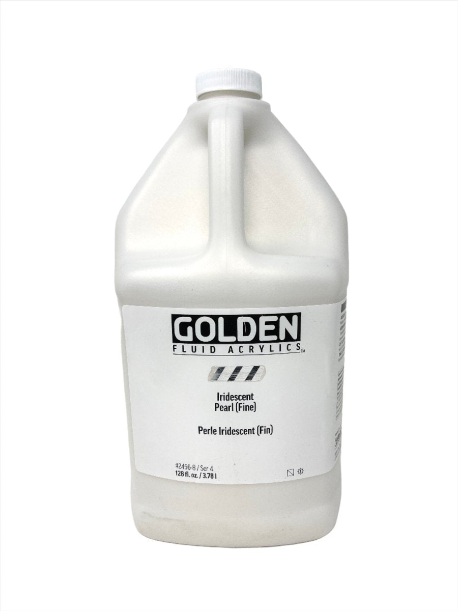 Golden Fluid Acrylic Iridescent Pearl (fine) 128 fl. oz. - 1 gallon jug - The Merri Artist - merriartist.com