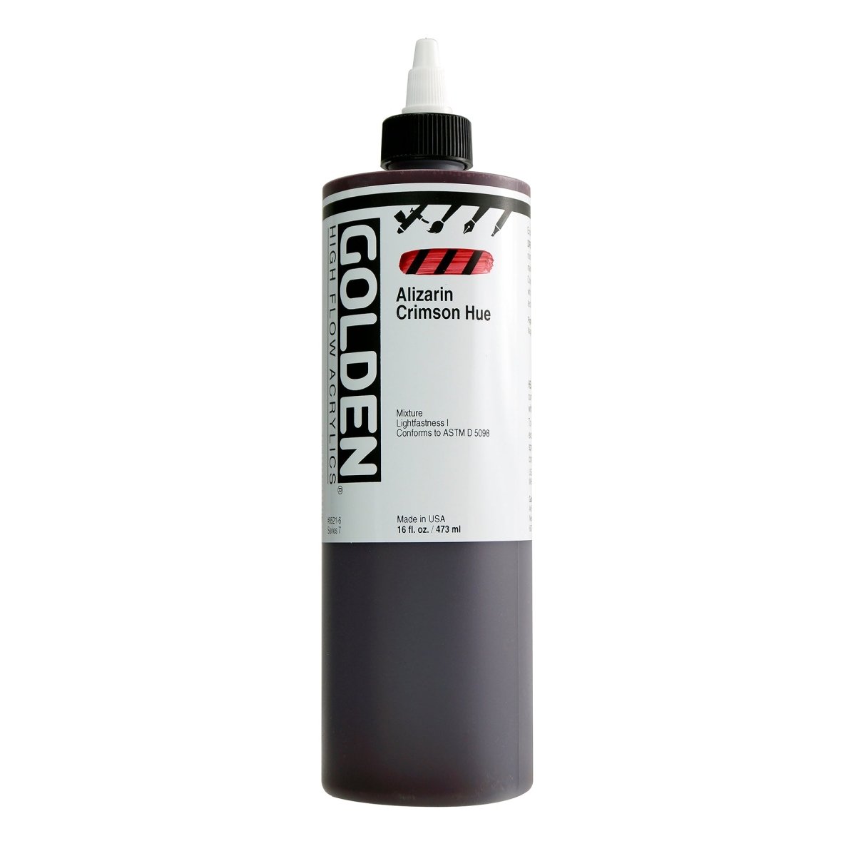 Golden High Flow Acrylic Alizarin Crimson Hue 16 oz - The Merri Artist - merriartist.com