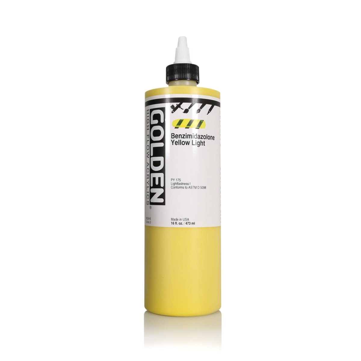 Golden High Flow Acrylic Benzimidazolone Yellow Light 16 oz - The Merri Artist - merriartist.com