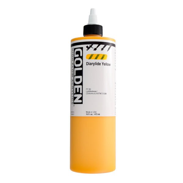 Golden High Flow Acrylic Diarylide Yellow 16 oz - The Merri Artist - merriartist.com