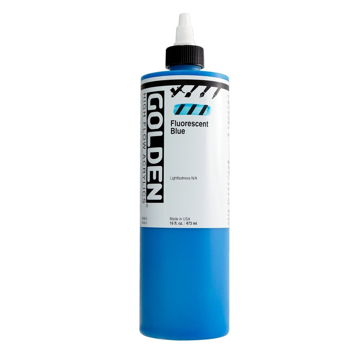 Golden High Flow Acrylic Fluorescent Blue 16 oz - The Merri Artist - merriartist.com