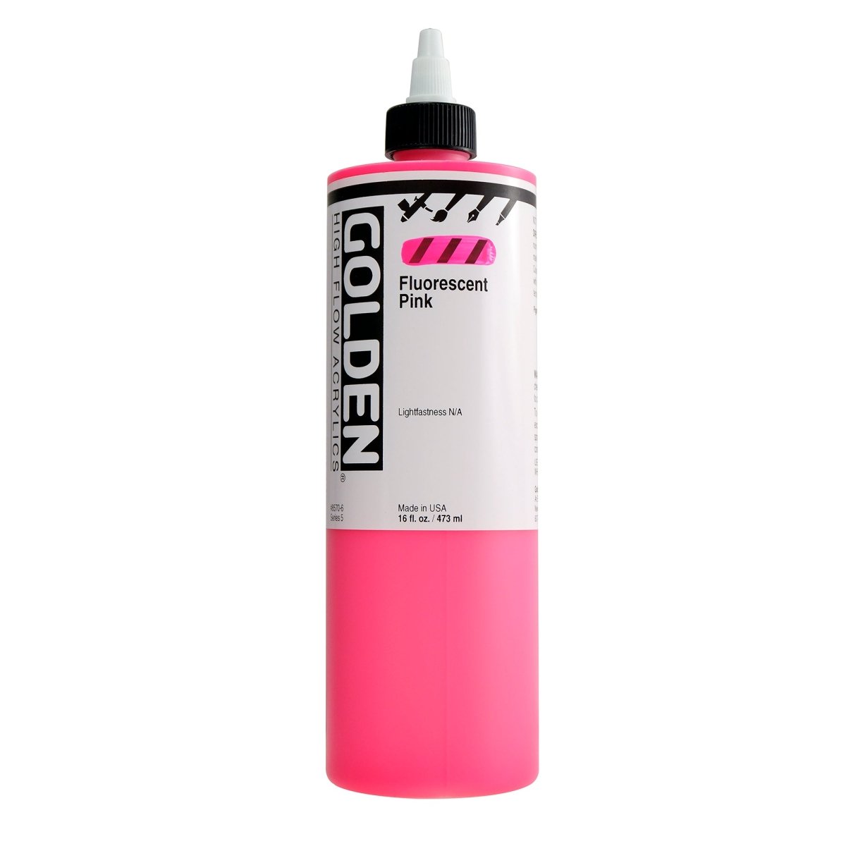 Golden High Flow Acrylic Fluorescent Pink 16 oz - The Merri Artist - merriartist.com