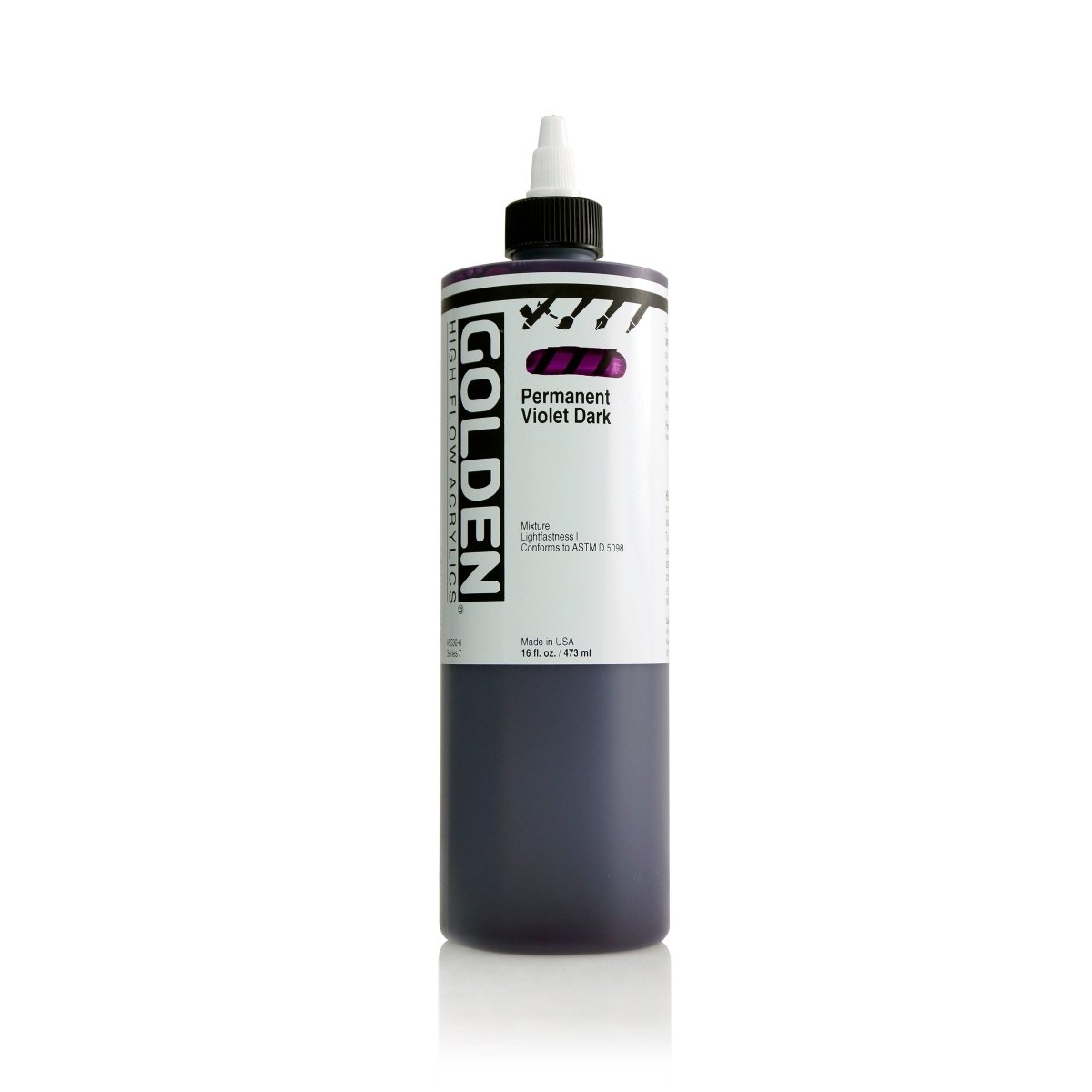 Golden High Flow Acrylic Permanent Violet Dark 16 oz - The Merri Artist - merriartist.com