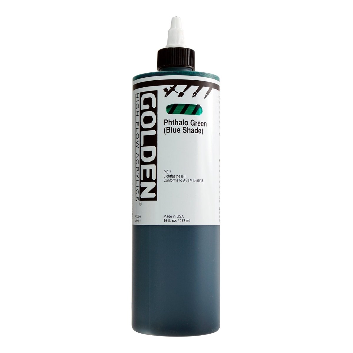 Golden High Flow Acrylic Phthalo Green (Blue Shade) 16 oz - The Merri Artist - merriartist.com