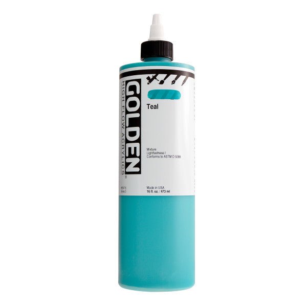 Golden High Flow Acrylic Teal 16 oz - The Merri Artist - merriartist.com