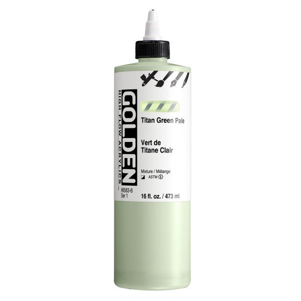 Golden High Flow Acrylic Titan Green Pale 16 oz - The Merri Artist - merriartist.com