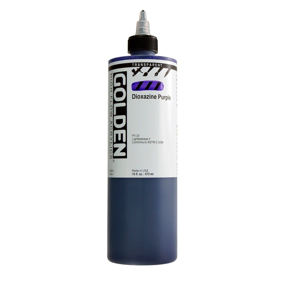 Golden High Flow Acrylic Transparent Dioxazine Purple 16 oz - The Merri Artist - merriartist.com