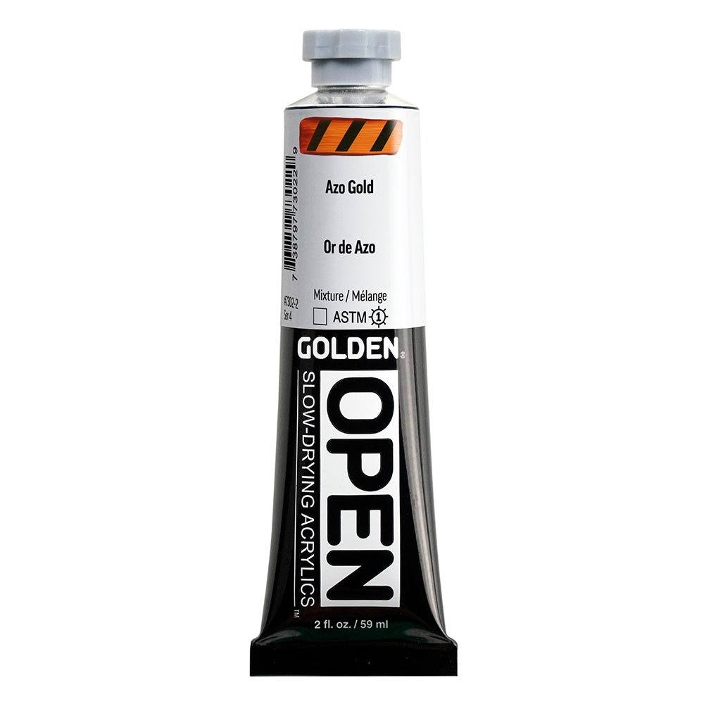 Golden OPEN Acrylic OPEN Azo Gold 2 fl. oz. / 59ml - The Merri Artist - merriartist.com