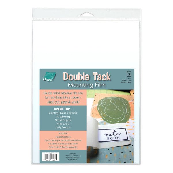 Grafix Double Tack Mounting Film - 9" x 12" - 3 Sheet Pack - The Merri Artist - merriartist.com