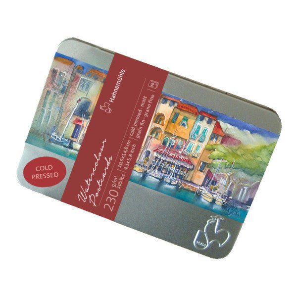 Hahnemuhle Watercolor Postcard Tin 4.1 inch x 5.8 inch Cold - Pressed - The Merri Artist - merriartist.com