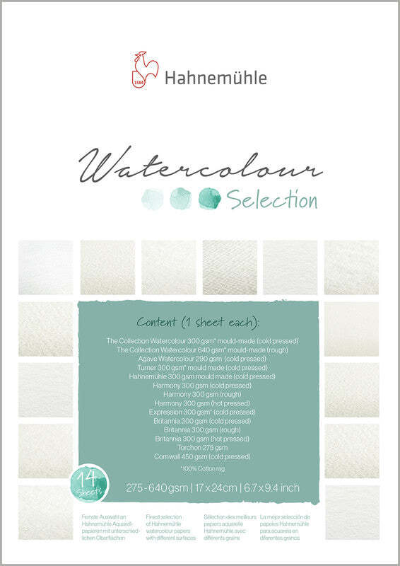 Hahnemuhle Watercolour Selection 14 6.69 x 9.44 inch, 14 sheet pad - The Merri Artist - merriartist.com