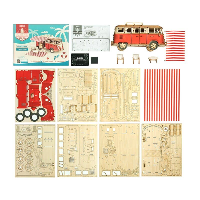 Hands Craft - 3D Wooden Puzzle: Camper Van - The Merri Artist - merriartist.com