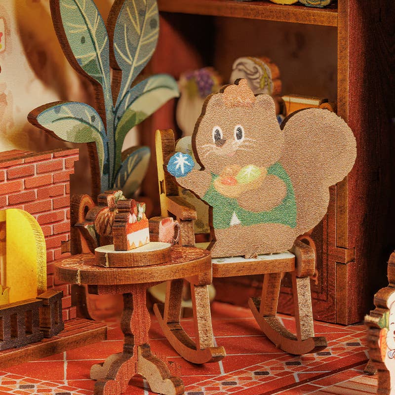 Hands Craft - DIY Book Nook Kit: Squirrel Collector with Dust Cover - The Merri Artist - merriartist.com